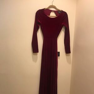 Lulus Velvet Backless Maxi